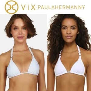 VIX SWIMWEAR Paula Solid Bikini Top in White sz L 106$